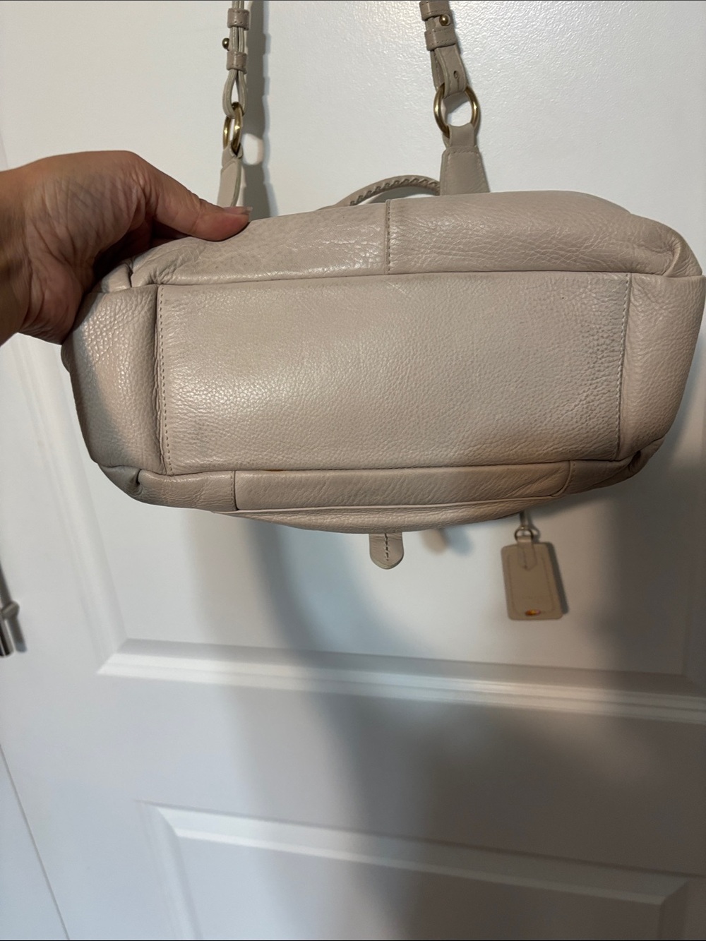 RADLEY LONDON Beige Leather Shoulder Bag with Ring Detail-Y2K Vintage - Picture 14 of 16